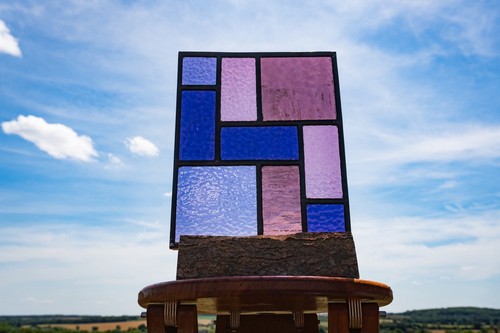 Pink purple leaded stained - pink,