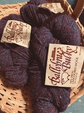 Vintage Brunswick Ballybrae Bulky Unscoured Wool Yarn- Foxglove Tweed- 3 Hanks