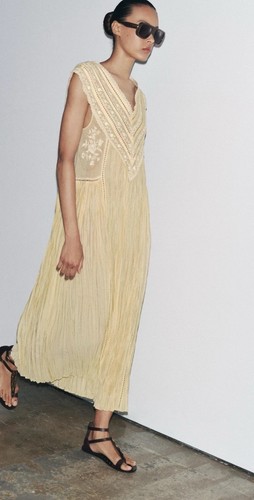 Zara pale yellow crinkled - zara,