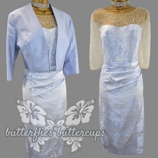 JOHN CHARLES Size 18 Ice Blue Dress & Jacket Suit Mother of the Bride Outfit