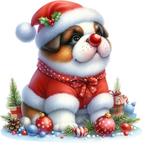Watercolour christmas funny - watercolour,