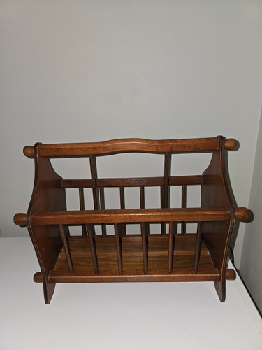 Vintage wooden magazine rack - vintage,