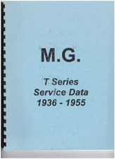 MG T Series Service Data 1936-1955 TC, TD, Tf