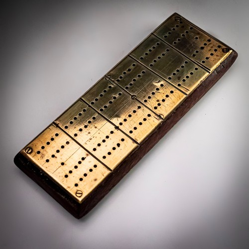 Cribbage board brass top - board,
