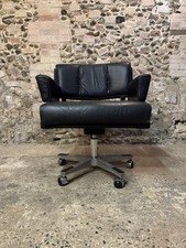 Vintage Leather Desk Chair by Howard Keith - Danish / Bellini / Retro / MCM