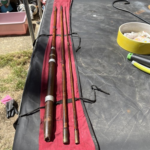 Antique split cane fishing rod - cane,