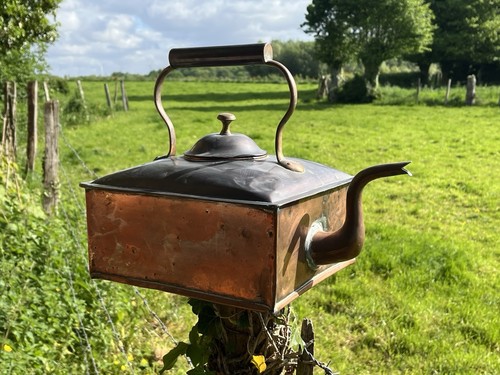 Antique copper kettle - kettle, large
