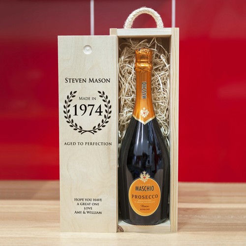 Personalised wooden wine - wine, box