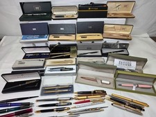 Fancy Pen 50 Mix Brand Lot Sheaffer Cross Levenger Papermate GPlated fountains