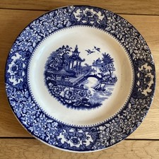 Olde Alton Ware Blue & White Vintage Art Deco Plate  7"