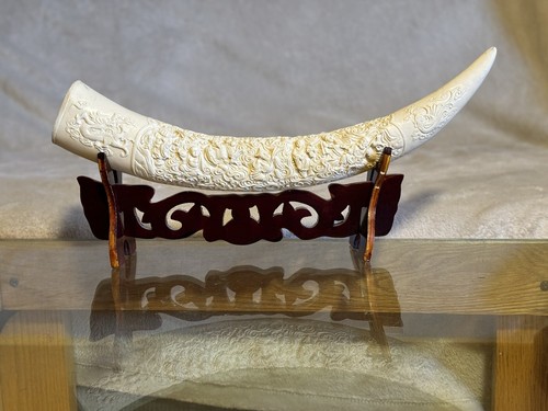 Ivory tusk carved - ivory,