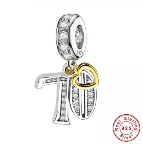 70th birthday charm gold - 70th,