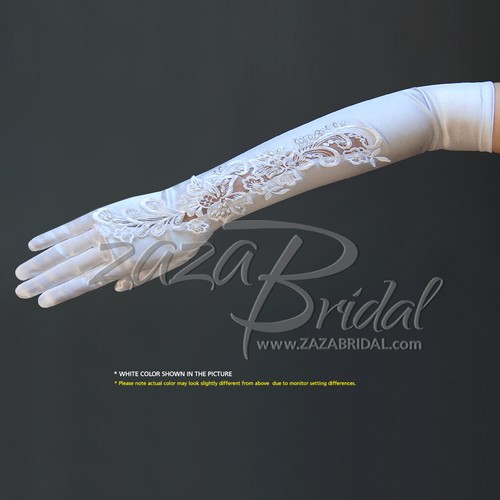 Gorgeous satin gloves with - gloves,
