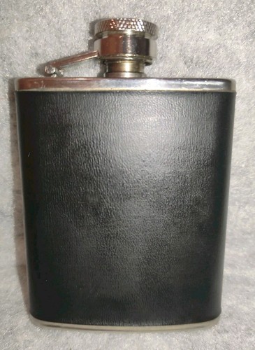 Hip flask leather stainless - hip,