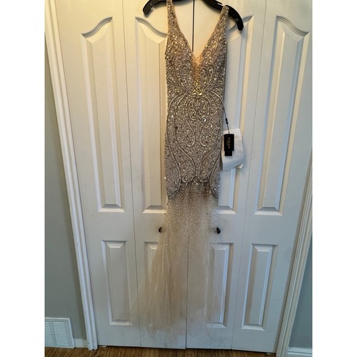 Terani couture nude beaded - nude,