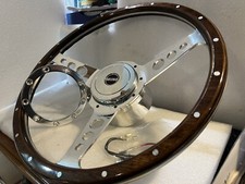 Classic Mpi Mini 13Inch S/dish Woodrim  steering Inc New Pol Fix Boss And Horn