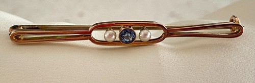 Gold sapphire brooch murrle - gold,