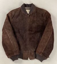 Vintage Sears The Leather Shop Suede Bomber Jacket Brown Size 36