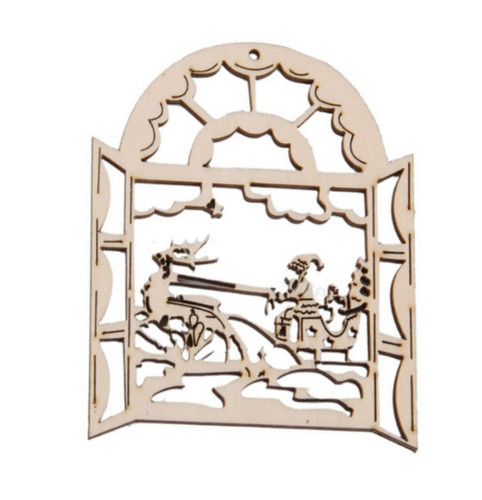 Santa sleigh bauble - on,