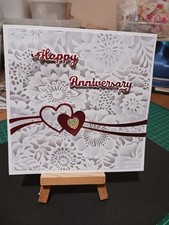 Handmade Wedding Anniversary Card Topper With Sentiment.