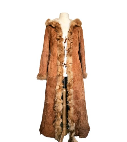 Vintage shearling coat long - vintage,