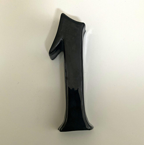 Black ceramic number - ceramic,