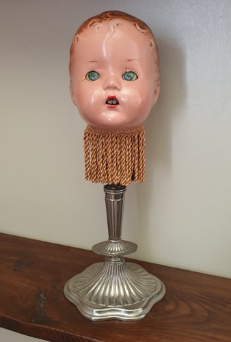 Vtg large doll head stand - vtg,