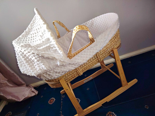 Wicker oval moses basket set - moses,