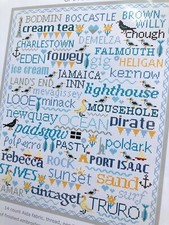 Counted Cross Stitch Kit CORNWALL COUNTY PLACES SAMPLER Aida 14 Riverdrift House