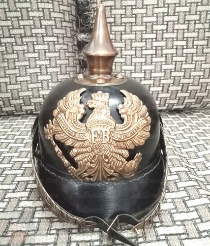 Leather german pickelhaube - leather,