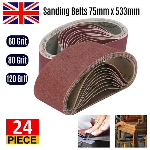 24pack sanding belts 75x533 - 24pack, mm
