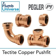 15mm Tectite Copper Push fit Elbow Bend, Tee Straight, Stop End Pegler Yorkshire