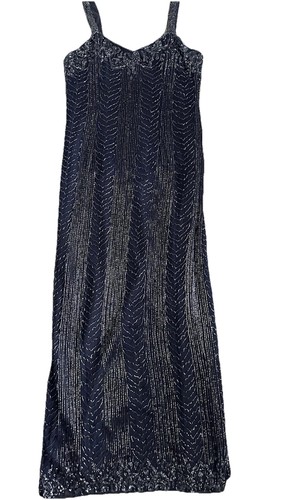 Vintage sudi beaded silk maxi - beaded,