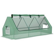 Outsunny Small Polytunnel w/ Mesh Windows Green, Refurbished