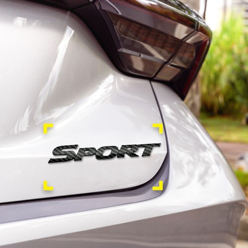 Carbon fiber sport logo emblem - carbon,