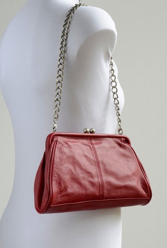 Convertible red leather - red, purse