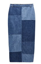 Zara Womens Patchwork Denim Midi Skirt Size Small