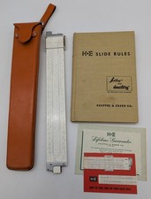 Vtg Keuffel & Esser 68-1210 Log Log Duplex Decitrig Slide Rule w/ Case & Book