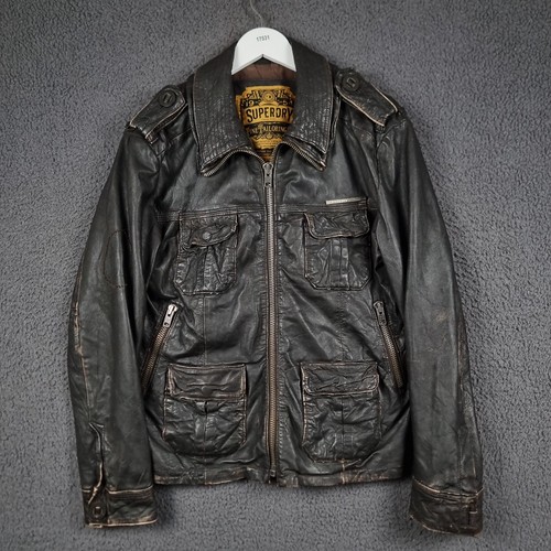 Superdry leather jacket mens - jacket,
