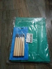 5 Pcs Wood Carving Hand Chisel Tool Set 4 Rubber Mats Woodworking DIY Gouges Kit