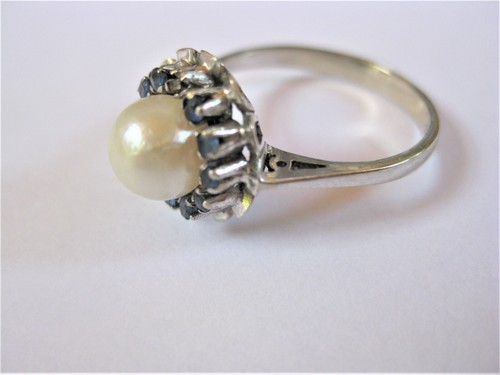 Ring white gold 750 with - gold, pearl