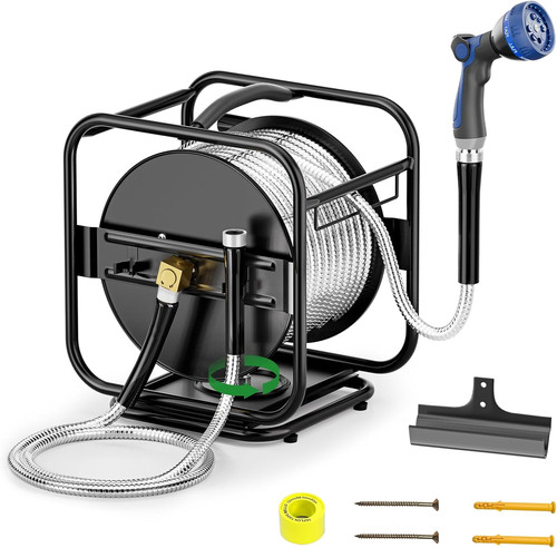 Garden hose reel with - garden,
