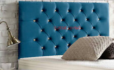 HEADBOARD CHESTERFIELD PLUSH VELVET 36" TALL BED HEAD - ALL SIZES & COLOURS