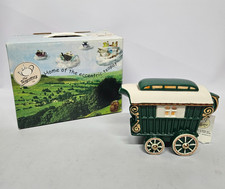 Swineside Teapottery, Romany Caravan Medium Teapot Green, Ceramic Pottery, BOXED