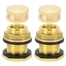 2Pcs Brass Bulkhead Fitting