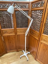 Rare 1950’s Angle poise Lamp On Trolley Base Original White Paint