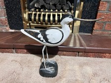 Avocet Bird Red Rush Hand Carved Wooden Sculpture