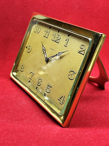 Antique day swiss desk clock - 8-day,