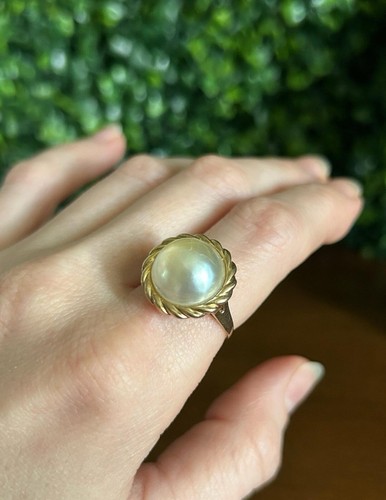 Vintage 14k gold faux pearl - 14k,