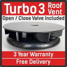 Turbo 3 Wind Driven Low Profile Roof Vent Van Dog Pet Horse Box 4x4 Air Rotary B